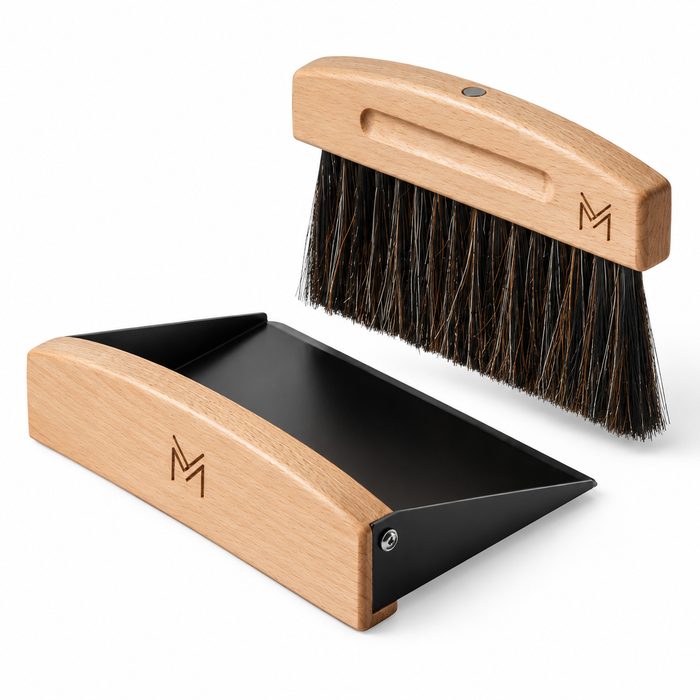 MUVNA - Magnetic Coffee Grounds Cleaning Brush and Dustpan Set - Black - included component