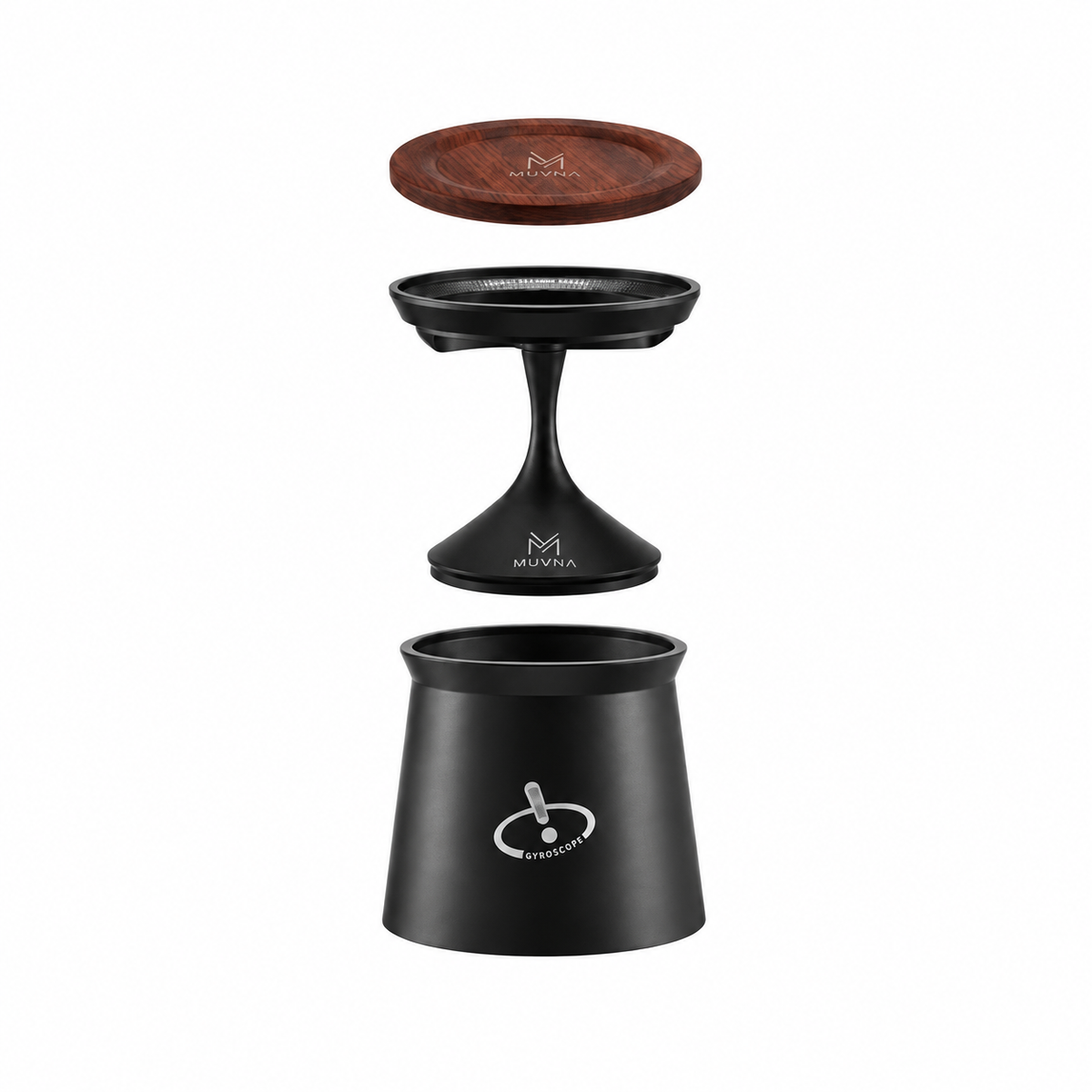 MUVNA Gyro Coffee Dosing Cup with Ring – Black – 58mm