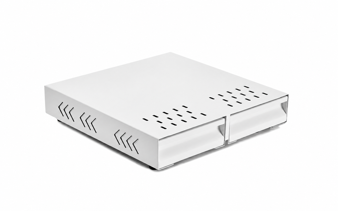 MUVNA Double Drawer Espresso Knock Box – White