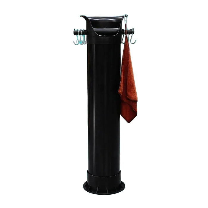Black 18L floor-standing espresso knock box