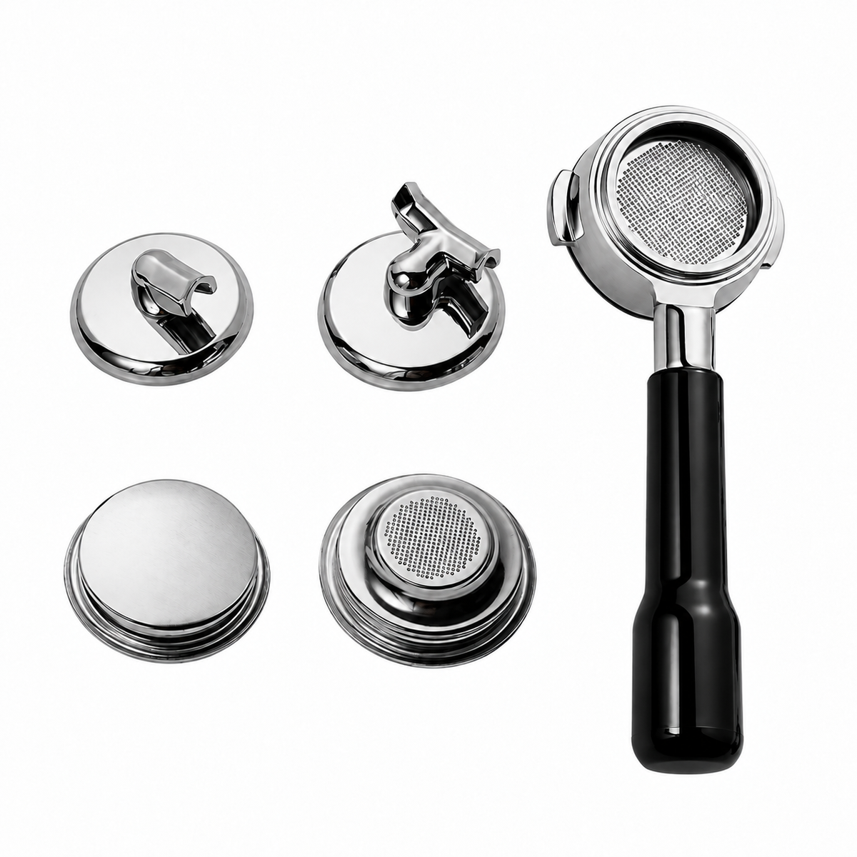 MUVNA E61 3-in-1 Espresso Portafilter with Black ABS Handle – 58mm, 2-Ear