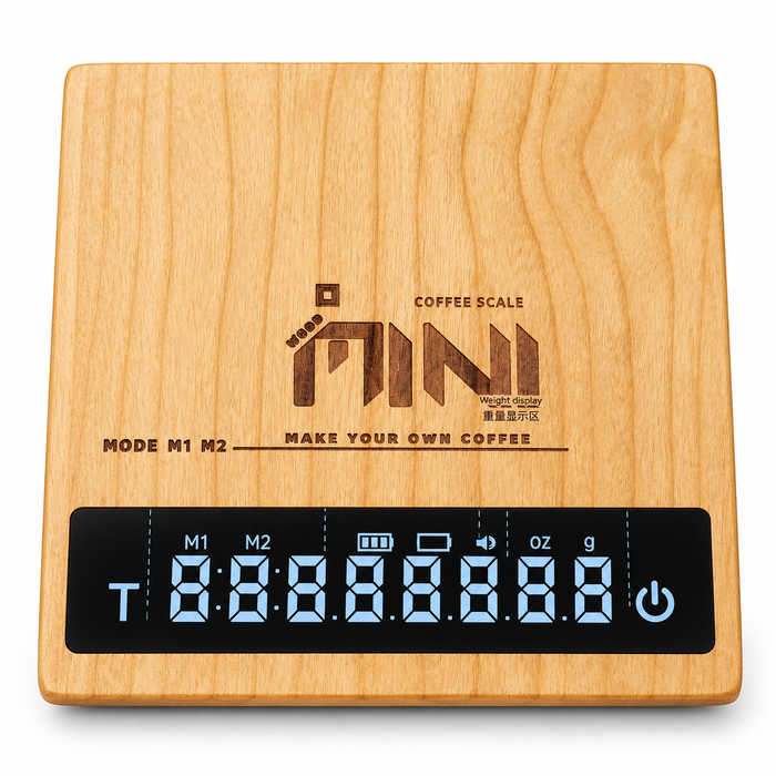 MUVNA Mini Smart Coffee Scale – Solid Cherry Wood