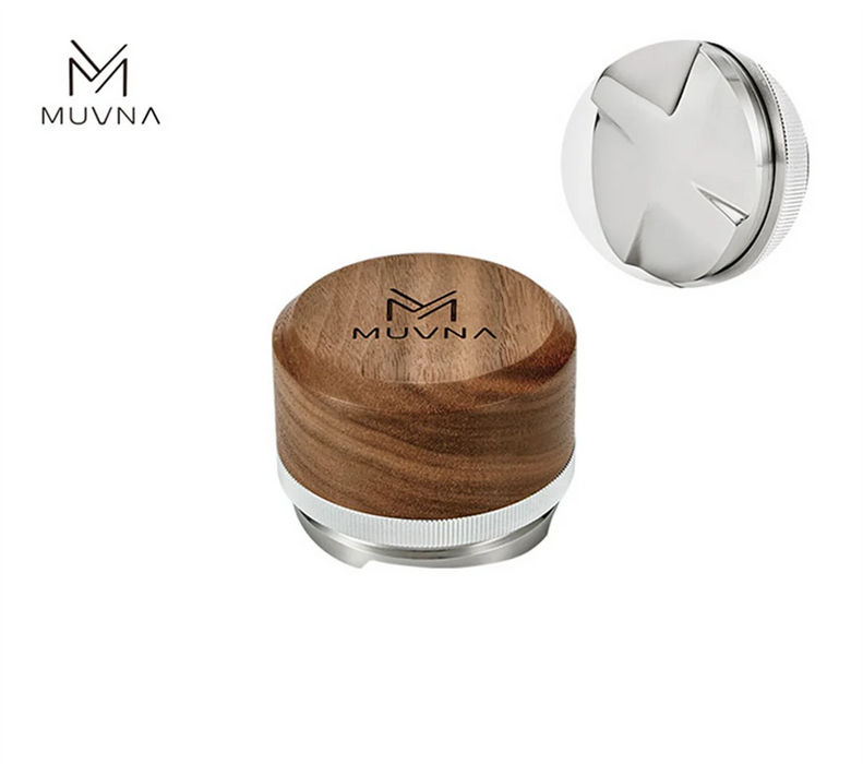 MUVNA Walnut Coffee Distributor 58mm – Four-Paddle Base