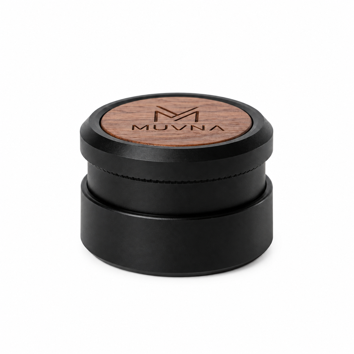 MUVNA Solid Walnut Wood Gravity Coffee Distributor – Black – 58.35mm