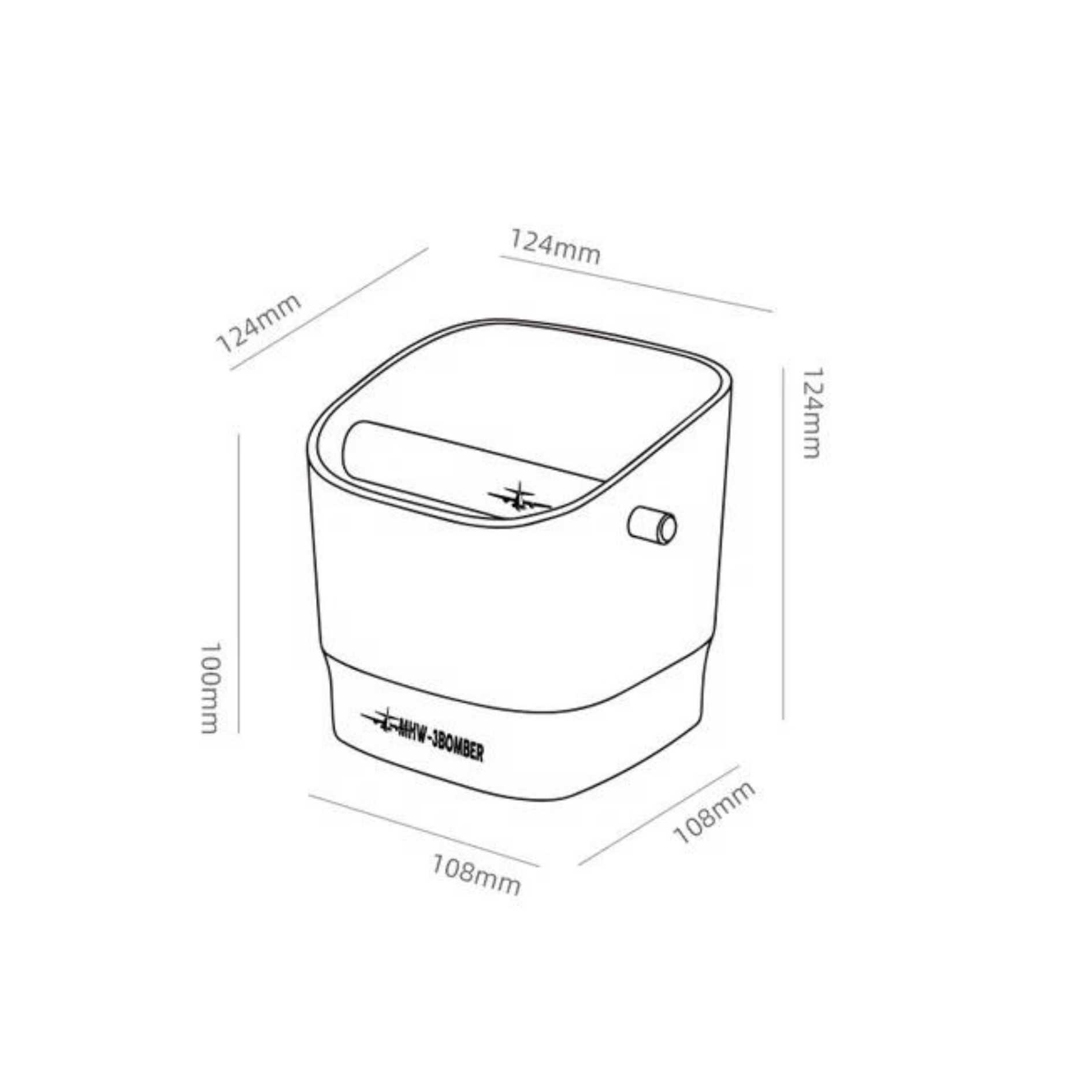 3 Bomber Square knock box Black